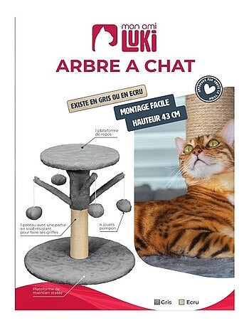 Mon Ami Luki Arbre a chat plateau avec 4 pompon
