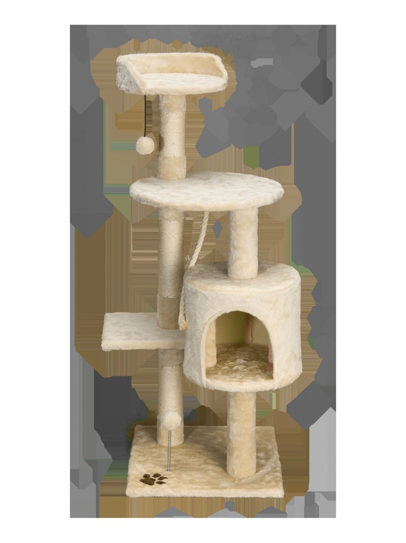 Mon Ami Luki  Arbre a chat refuge et jouet integres Beige - Kiabi