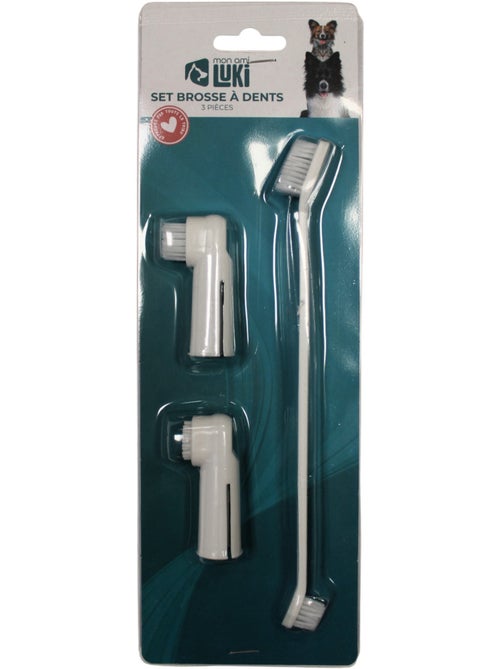 Mon Ami Luki  Brosse a dent coffret  garantie l'hygiene dentaire de votre compagnon - Kiabi