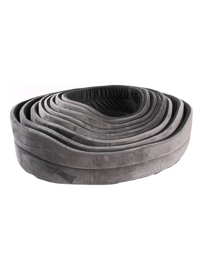 Mon Ami Luki  Corbeille velvet antiderapant Noir Gris Noir - Kiabi