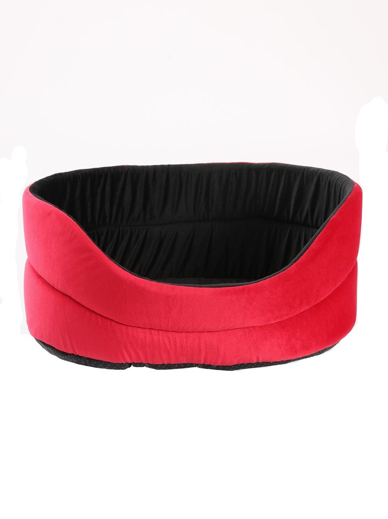 Mon Ami Luki  Corbeille velvet antiderapant Noir Rouge Noir - Kiabi