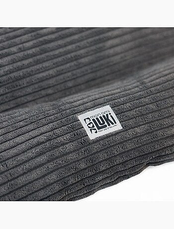Mon Ami Luki Coussin ovale antidérapant velours côtelé couleur gris