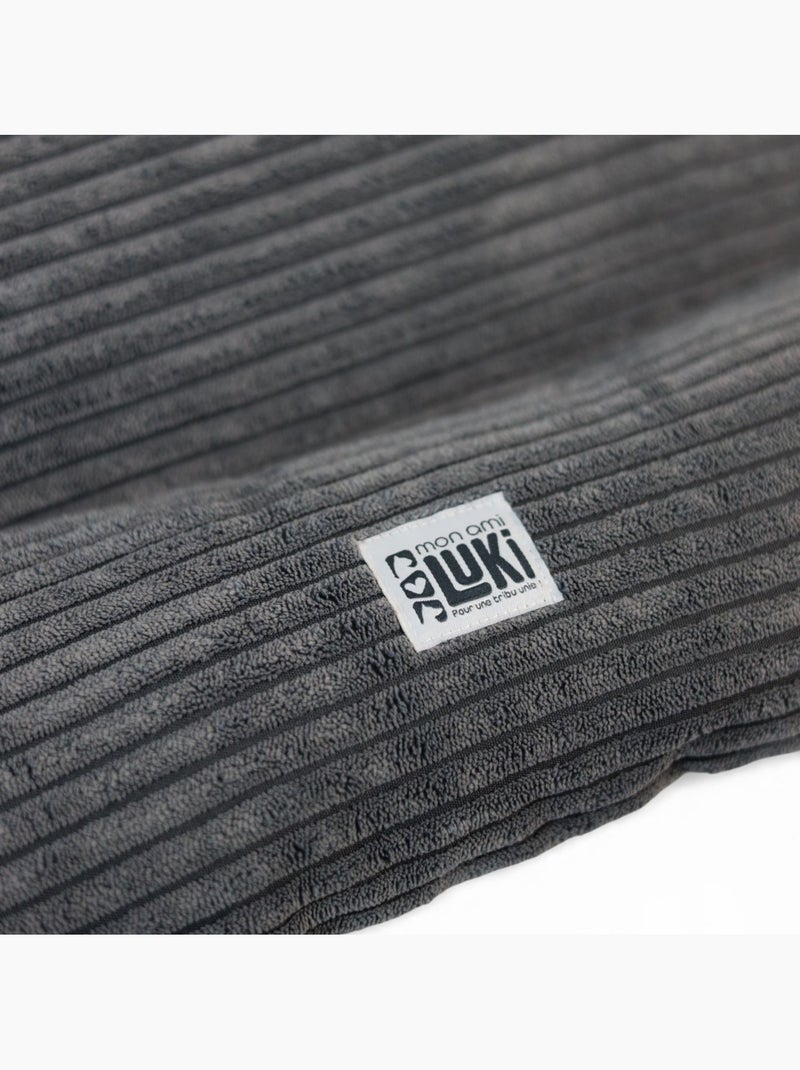 Mon Ami Luki  Coussin ovale antidérapant velours côtelé couleur gris Gris Gris - Kiabi