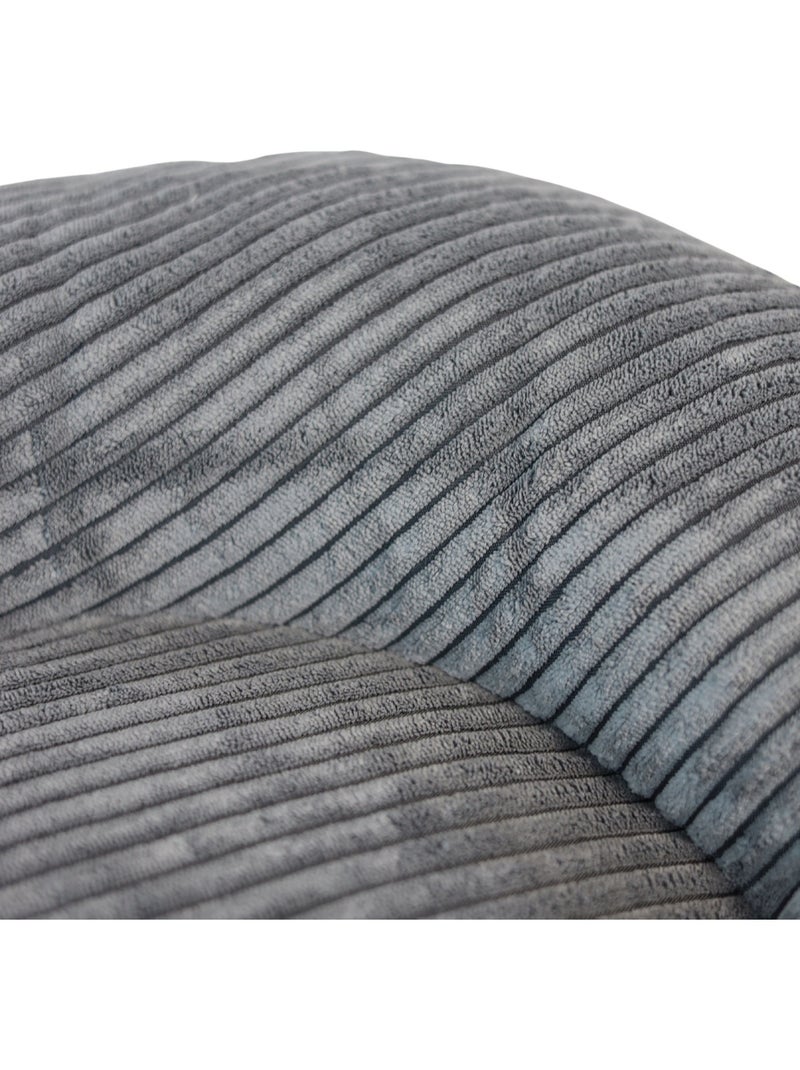 Mon Ami Luki  Coussin ovale antidérapant velours côtelé couleur gris Gris Gris - Kiabi