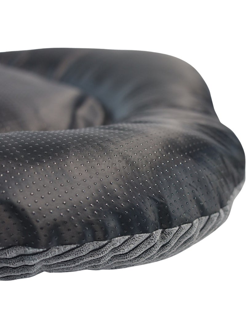 Mon Ami Luki  Coussin ovale antidérapant velours côtelé couleur gris Gris Gris - Kiabi