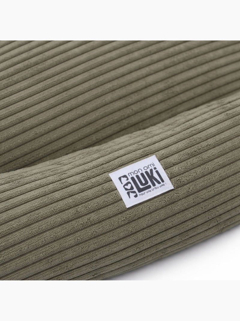 Mon Ami Luki  Coussin ovale antiderapant velours cotele Kaki - Kiabi