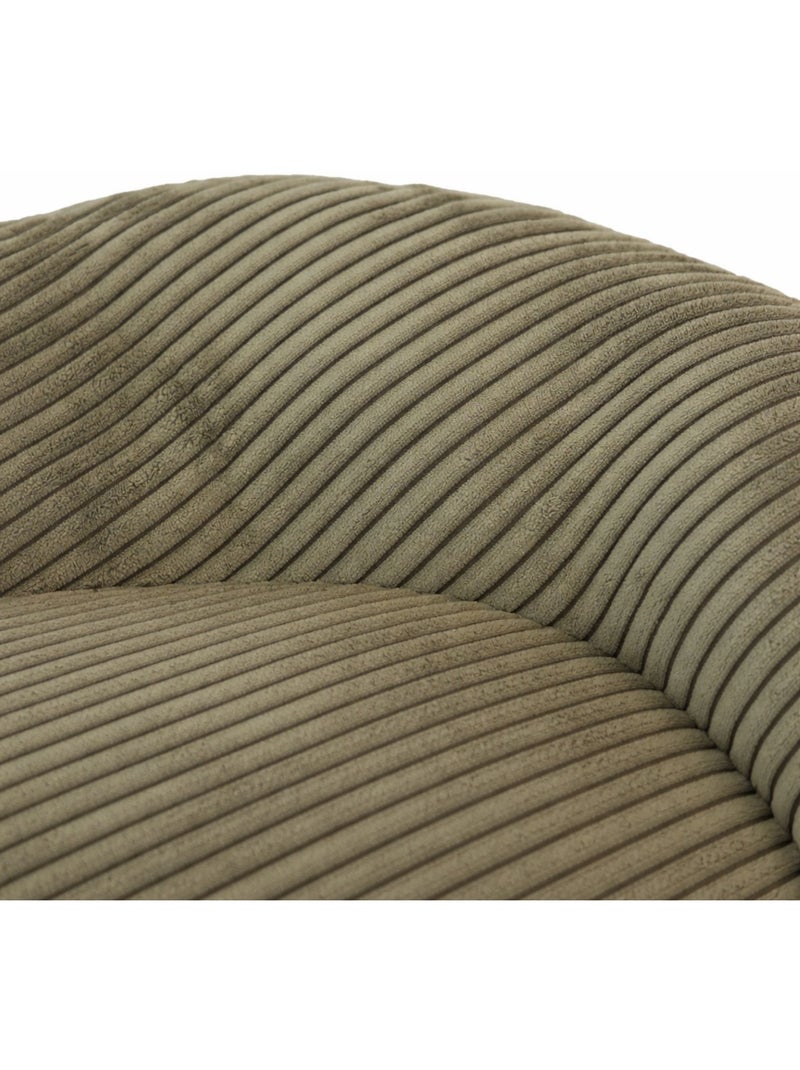 Mon Ami Luki  Coussin ovale antiderapant velours cotele Kaki - Kiabi