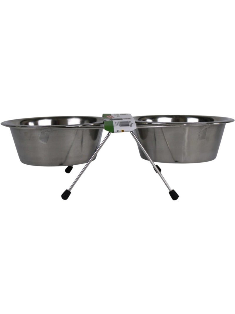 Mon Ami Luki  DOUBLE GAMELLE   SUPPORT  POUR LE CONFORT DE VOTRE COMPAGNON EXISTE EN 3 TAILLES Gris - Kiabi