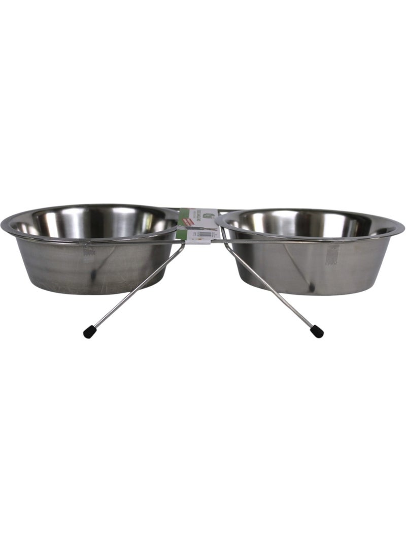 Mon Ami Luki  DOUBLE GAMELLE   SUPPORT  POUR LE CONFORT DE VOTRE COMPAGNON EXISTE EN 3 TAILLES Gris - Kiabi