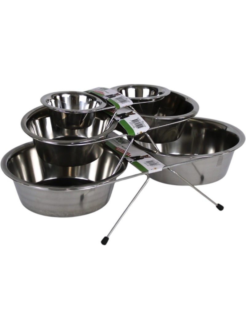 Mon Ami Luki  DOUBLE GAMELLE   SUPPORT  POUR LE CONFORT DE VOTRE COMPAGNON EXISTE EN 3 TAILLES Gris - Kiabi