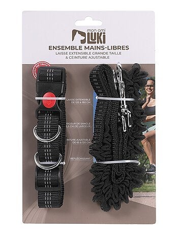 Mon Ami Luki Ensemble kit mains libres laisse extensible ceinture ajustable