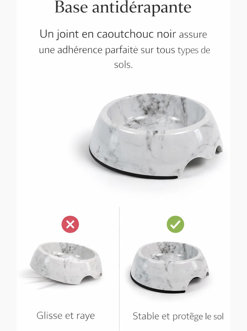 Mon Ami Luki  Gamelle bol simple  stable, pratique et élégant  chien et chat Blanc Gris - Kiabi