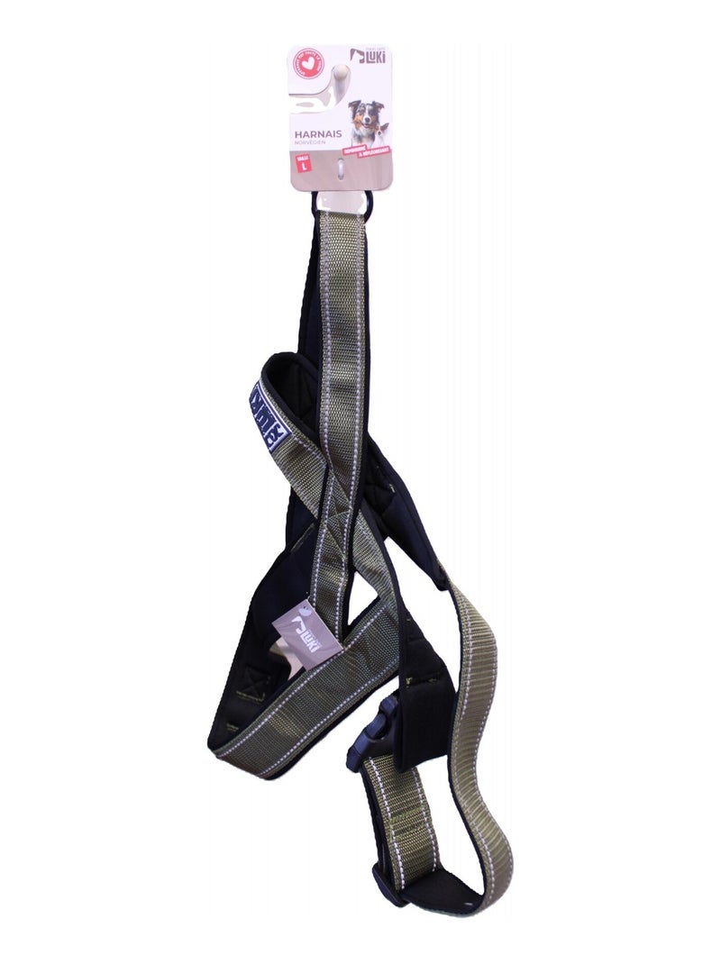 Mon Ami Luki  Harnais réfléchissant chien forme Y Kaki - Kiabi