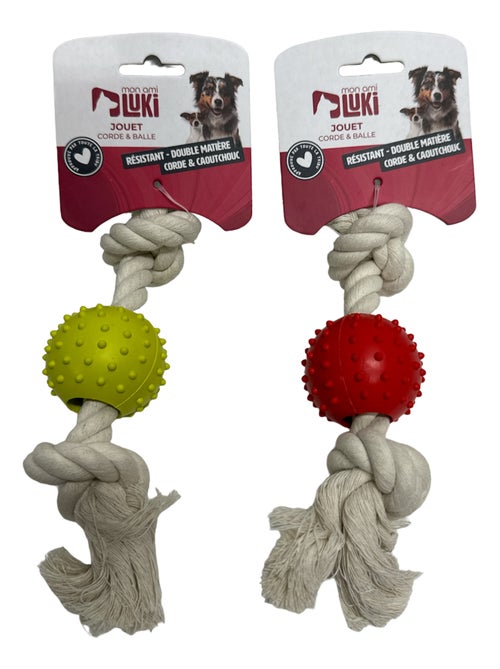 Mon Ami Luki  Jouet caoutchouc balle et corde collection  collection les costauds  le plus pratique - Kiabi