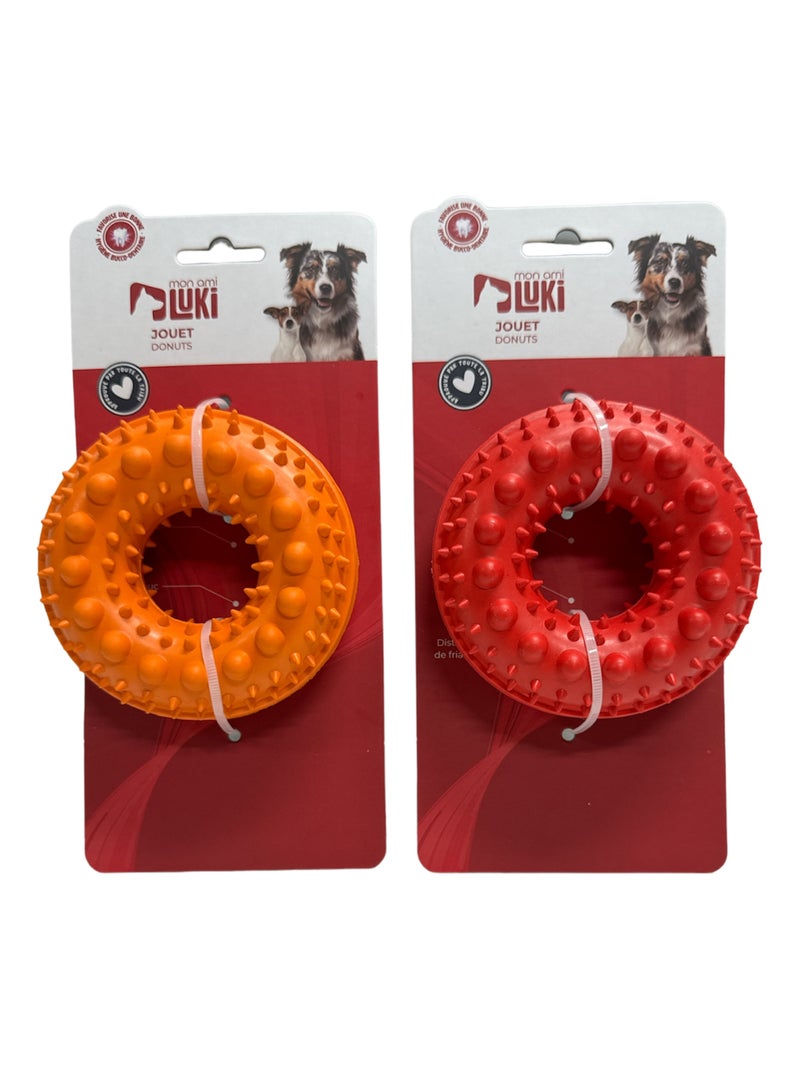 Mon Ami Luki  JOUET CAOUTCHOUC  DISTRIBUTEUR DE RECOMENSE FORME CERCLE     COLLECTION LES COSTAUDS Rouge - Kiabi