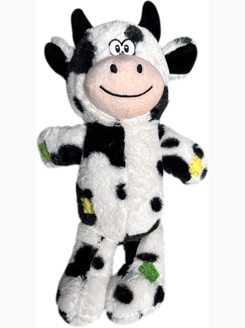 Mon Ami Luki  Jouet chien peluche animaux  doux et lunique  pour jouer et caliner Blanc Noir - Kiabi