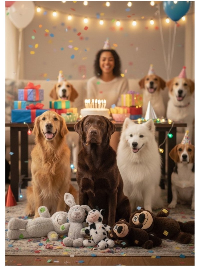 Mon Ami Luki  Jouet chien peluche animaux  doux et lunique  pour jouer et caliner Marron foncé - Kiabi