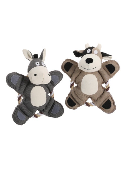 Mon Ami Luki  Jouet peluche avec corde forme lapin ou ours - Kiabi