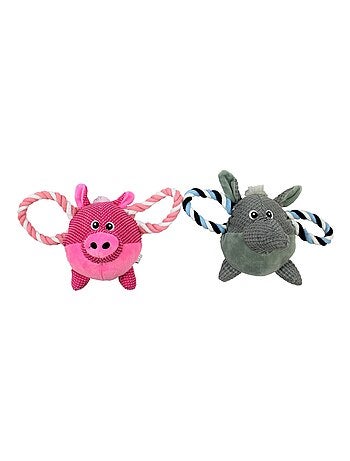 Mon Ami Luki Jouet peluche corde cochon ou éléphant