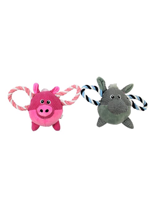 Mon Ami Luki  Jouet peluche corde cochon ou éléphant - Kiabi