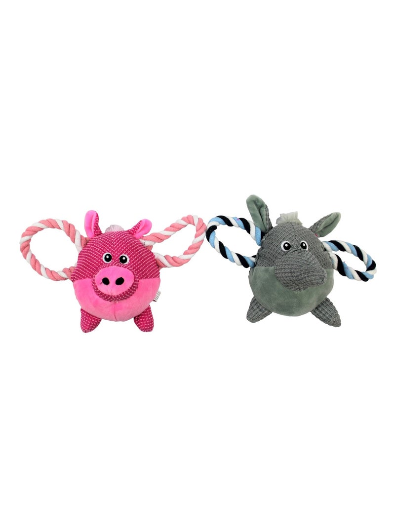 Mon Ami Luki  Jouet peluche corde cochon ou éléphant Multicolore - Kiabi