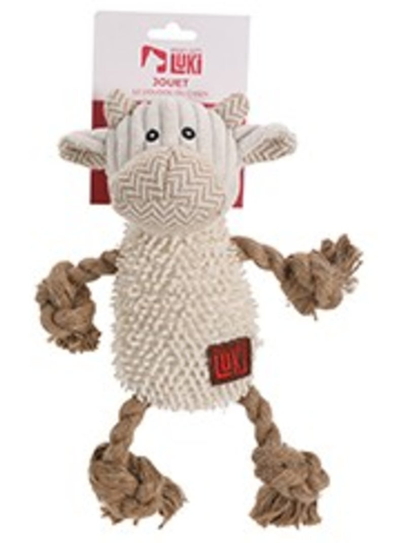 Mon Ami Luki  Jouet peluche et corde  canard ou mouton ou grenouille Multicolore - Kiabi
