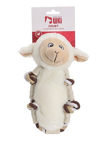 Mon Ami Luki Jouet peluche et corde forme vache ou mouton