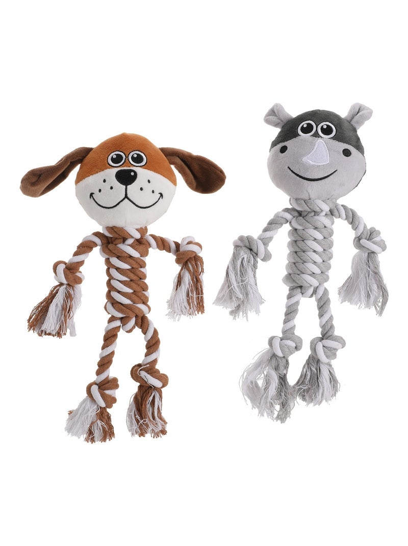 Mon Ami Luki  Jouet peluche et corde Marron - Kiabi