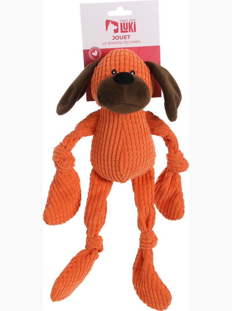 Mon Ami Luki  Jouet peluche et velours chien Orange - Kiabi