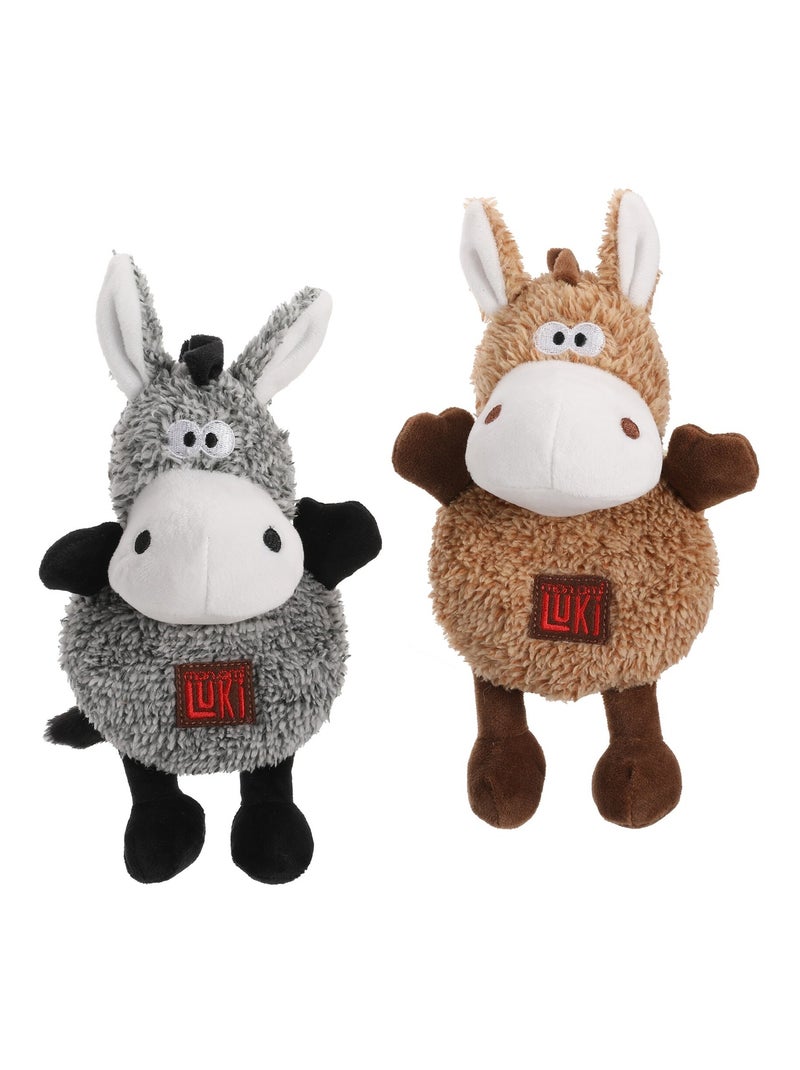 Mon Ami Luki  JOUET PELUCHE FORME ANE GRIS ET Marron - Kiabi