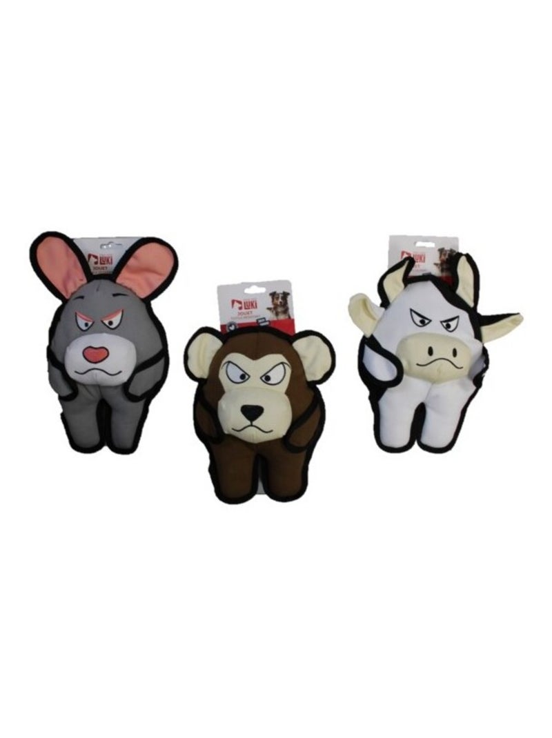 Mon Ami Luki  Jouet peluche forme singe âne vache Gris Gris - Kiabi