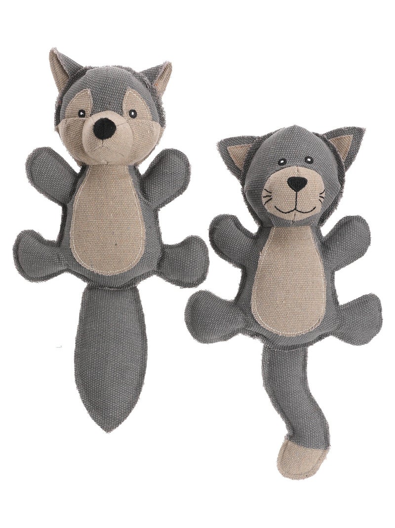 Mon Ami Luki  Jouet textile forme chat ou renard Gris Gris - Kiabi