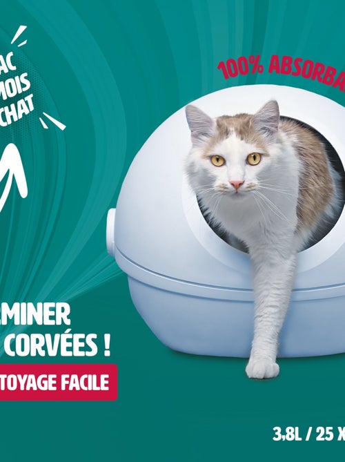 Mon Ami Luki  Litiere de silice minerale  super absorbante  nettoyage facile - Kiabi