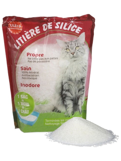 Mon Ami Luki  Litiere de silice minerale  super absorbante  nettoyage facile - Kiabi