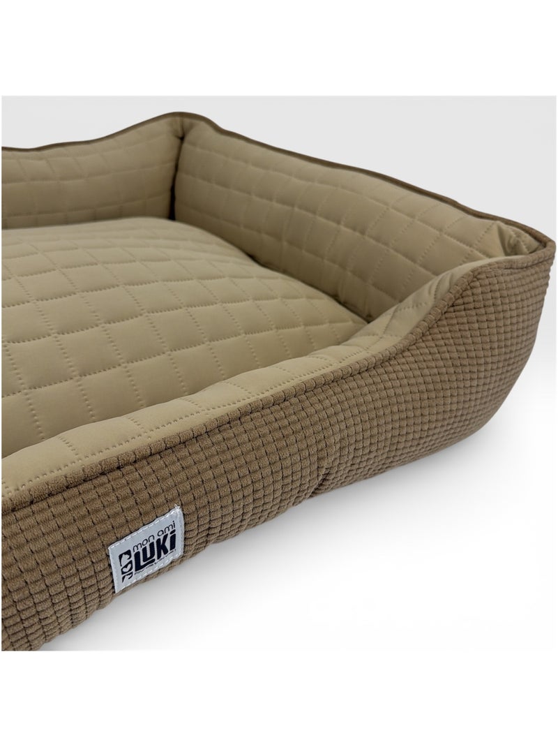 Mon Ami Luki  Panier rectangle FRESHBED  couchage été  microfibre douce  petit chien Beige - Kiabi
