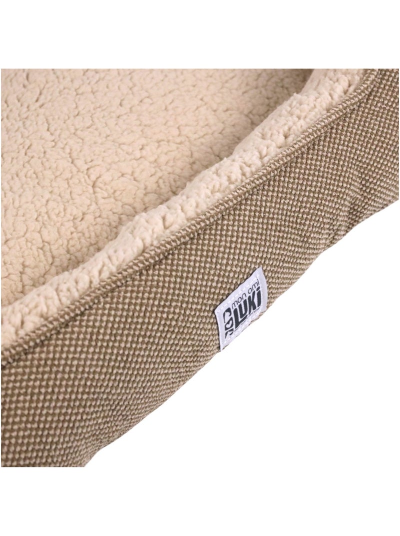 Mon Ami Luki  Panier rectangulaire antidérapant tissuscoussin mouton Beige - Kiabi