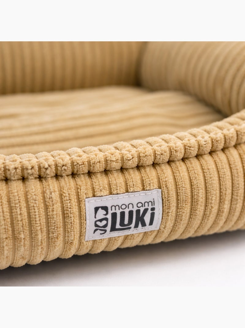 Mon Ami Luki  Panier rectangulaire antidérapant velours cotelé Beige - Kiabi