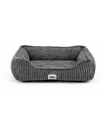 Mon Ami Luki Panier rectangulaire antiderapant velours cotelee couleur gris