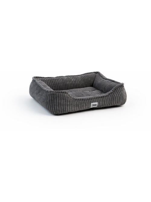 Mon Ami Luki  Panier rectangulaire antiderapant velours cotelee couleur gris - Kiabi