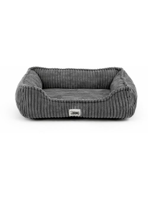 Mon Ami Luki  Panier rectangulaire antiderapant velours cotelee couleur gris - Kiabi