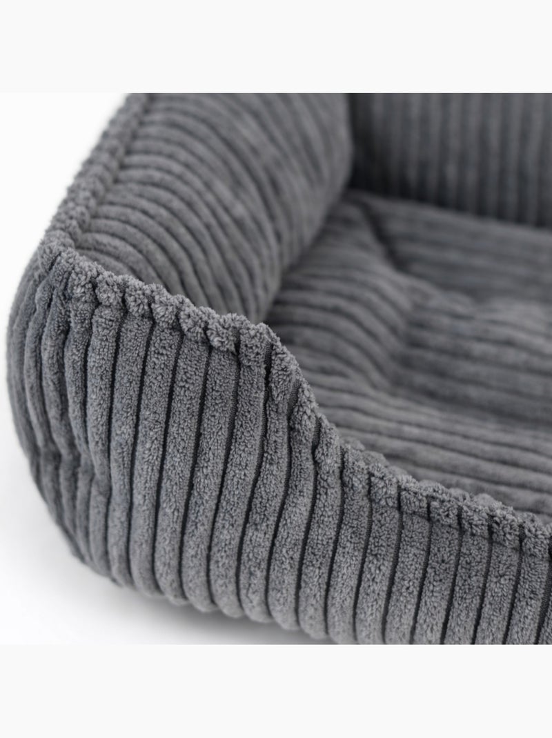 Mon Ami Luki  Panier rectangulaire antiderapant velours cotelee couleur gris Gris Gris - Kiabi