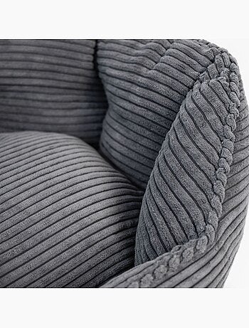 Mon Ami Luki Panier rond antiderapant velours cotele couleur gris