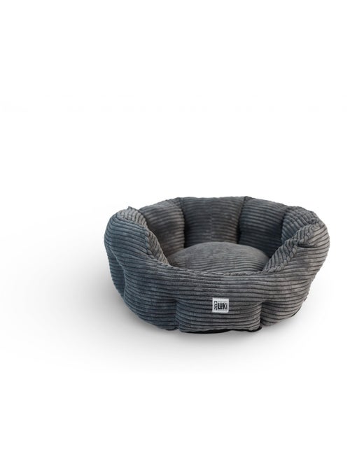 Mon Ami Luki  Panier rond antiderapant velours cotele couleur gris - Kiabi