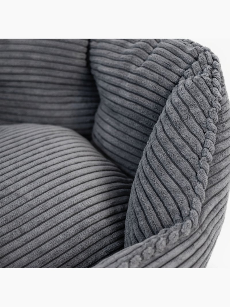 Mon Ami Luki  Panier rond antiderapant velours cotele couleur gris Gris Gris - Kiabi