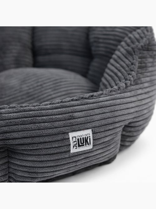 Mon Ami Luki  Panier rond antiderapant velours cotele couleur gris - Kiabi