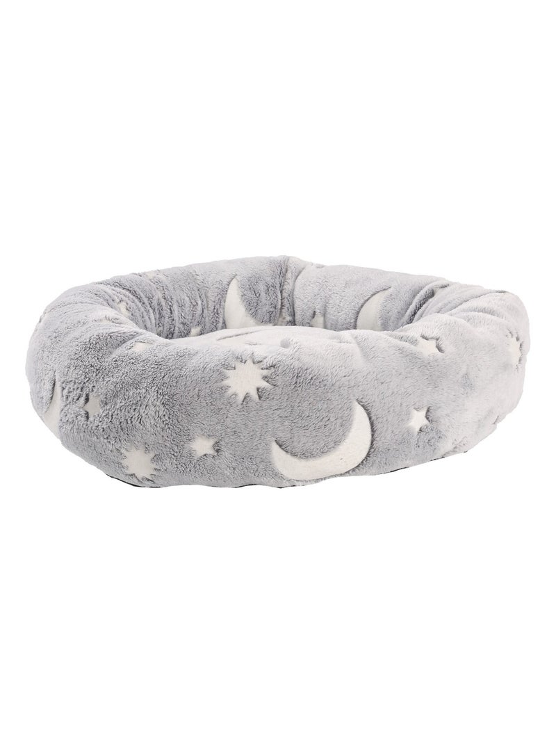 Mon Ami Luki  Panier rond velours phosphorescent Gris Gris - Kiabi