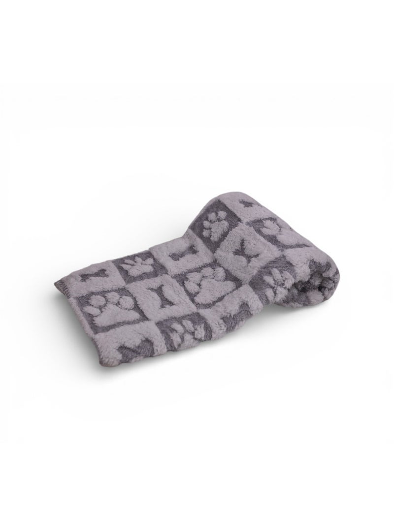 Mon Ami Luki  Plaid imprimé chien & chat Gris Blanc - Kiabi