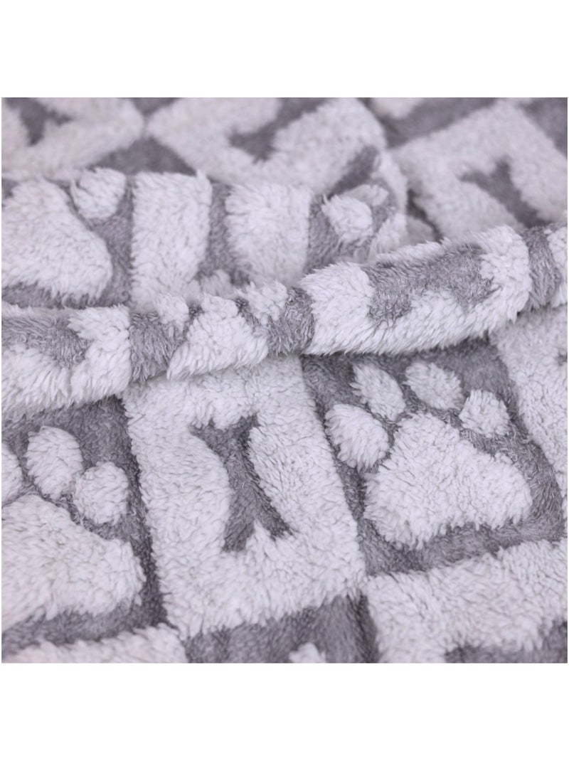 Mon Ami Luki  Plaid imprimé chien & chat Gris Blanc - Kiabi