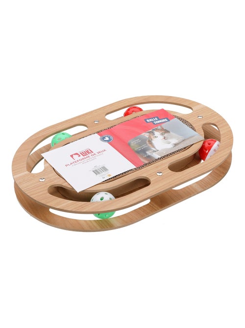 Mon Ami Luki  Plateforme de jeux 4 balles et griffoir ovale - Kiabi