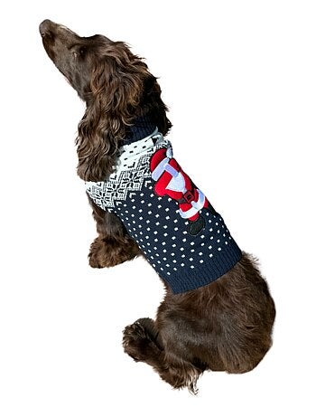 Mon Ami Luki PULL NOEL BRODE PÈRE NOELPOUR CHIEN DEGUIEMENT TRICOTE FETIF EXITE EN 3 TAILLE